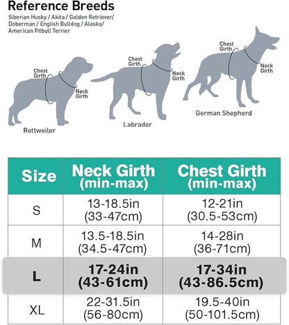 Joytale No Pull Dog Harness for Large Dogs, Reflective Pet Vest with Front Clip, Adjustable Soft Padded Harnesses with Easy Control Handle for Training and Walking, Teal, L