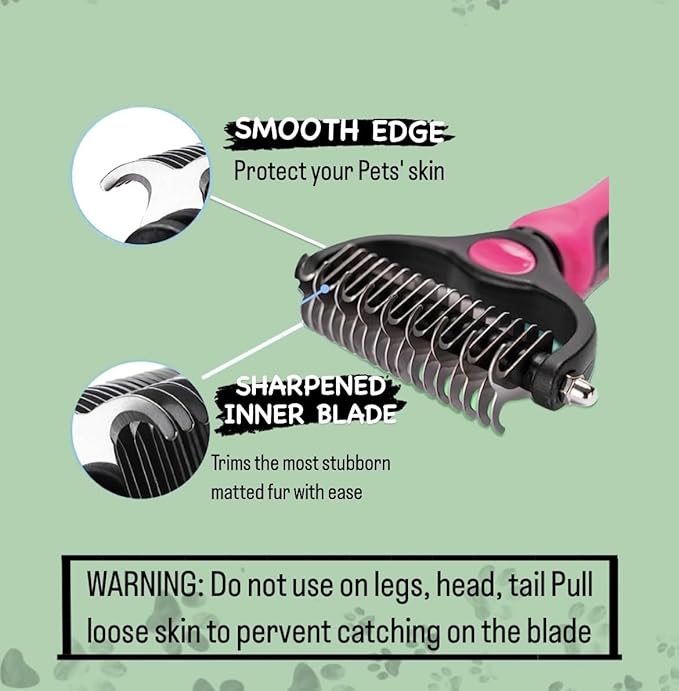 pet grooming brush (pink)