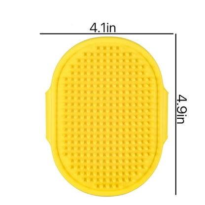 Dog Bath Brush. Dog Washing Brush.2 Sets Short Haired and Long Haired Dog and Cat Bath Brushes (yellow)