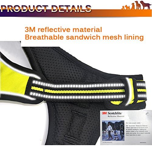 OLizee® New No Pull Dog Harness Outdoor Adventure Reflective Markings Pet Vest with Handle Adjustable Protective Nylon Walking Pet Harness Variety of Sizes and Colors,Orange XS