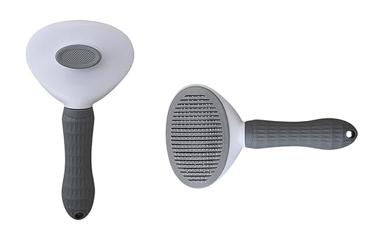 Pet Grooming Brush For Cats & Dogs Self-Cleaning Slicker Brush Hair Removal Comb Gentle De-shedding Grooming Tool
