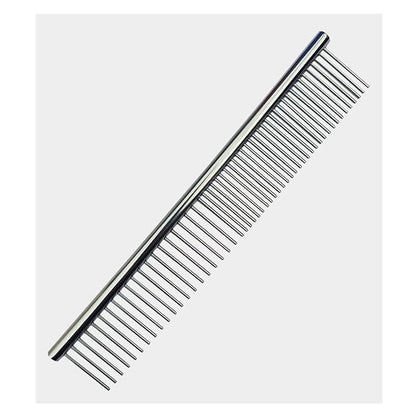 Metal Dog Combs for Grooming Small Dogs, Cats and Pets, Dematting, Detangling, Removing Shedding Hair & Knots, Pet Grooming Tool, Stainless Steel, 7.4-Inch