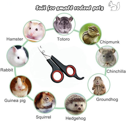 HAICHEN TEC Rabbit Nail Clippers and Trimmers Stainless Steel Pet Claw Grinding Scissors for Small Breeds Cats Guinea Pig Puppy Ferret Hamsters Chinchilla Sugar Glider Grooming Tool Set (Black)