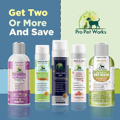 Pro Pet Works 5 in 1 Cocoa Butter Leave-in Conditioner Lotion for Dogs & Cats-Hot Spot Cream/Balm for Allergies, dermatosis, Paw Fungus Or Itchy Skin-Heals Small Cuts & Abrasions[Made in USA]