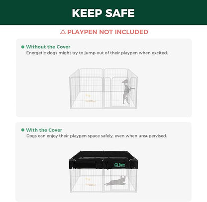 FXW Mesh Top Cover Specialized for FXW Dog Playpen (Not Suitable for Other Brands), Fits for FXW 24" H 8 Panels Homeplus/Rollick/Instant Dog Playpen│Patent Pending (Playpen not Included)
