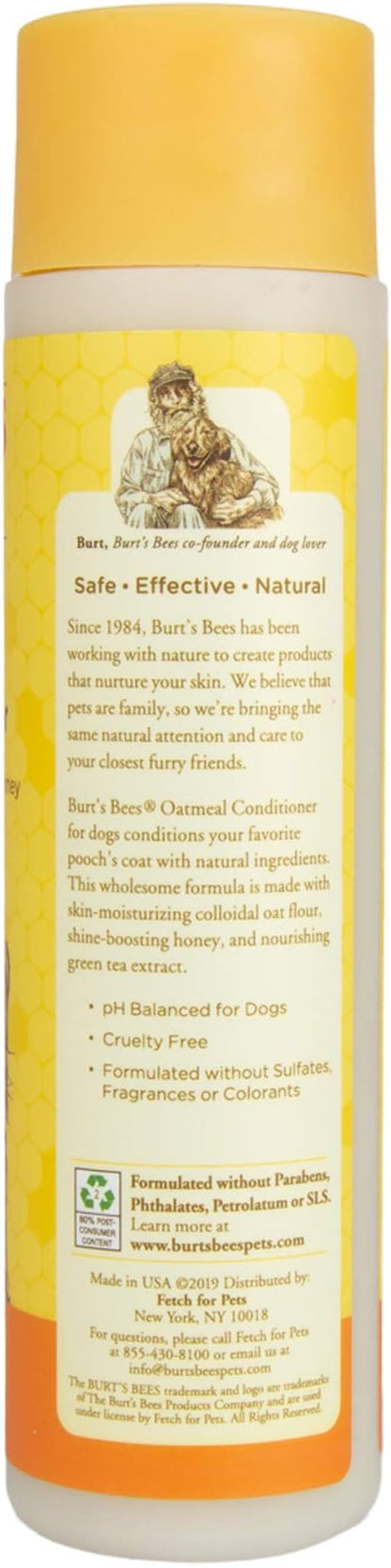 Burt's Bees for Pets Oatmeal Dog Conditioner with Colloidal Oat Flour and Honey, 95% Natural Origin Formulas, Gentle Canine Conditioning Formula for Itchy Dogs, 2pk, 10 oz