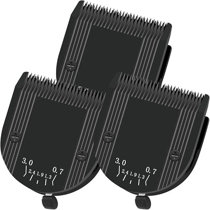 Professional Animal 5-in-1 Adjustable Blade Compatible with WAHL Arco, Bravura, Chromado, Creativa, Figura, and Motion Pet, Dog, and Horse Clippers, Replacement for WAHL-Fine (2179-301). Black-3Pcs