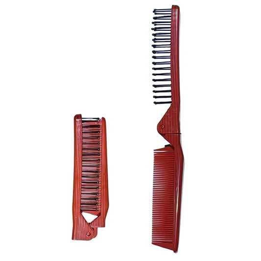 Folding Small Dog Grooming Brush - Perfect for Shih Tzus, Yorkies, and Maltipoos - Ideal Puppy Hair Brushes for Maltese and Small Breeds (Red)