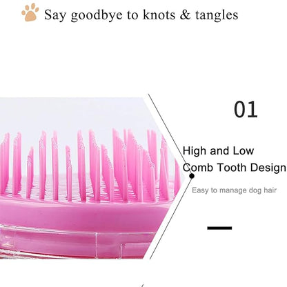 Soft Dog Brush for Small Dogs | Gentle Puppy Brush for Yorkies, Shih Tzus, Maltipoos & Maltese | Pet Hair Removal Brush with Soft Bristles | Dog Brush for Shedding (Pink Orange）