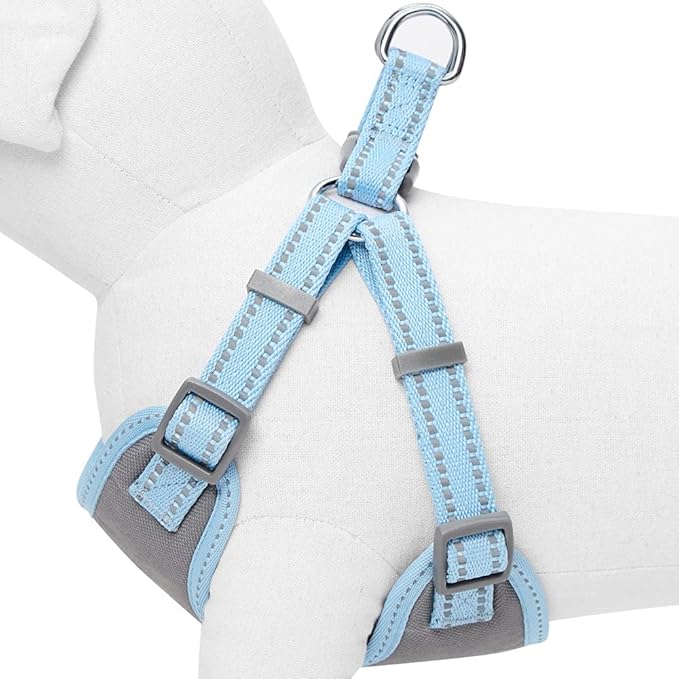 Blueberry Pet Essentials Pastel Color Reflective Dog Harness Vest, Chest Girth 29" - 38.5", Baby Blue, Large, Adjustable Harnesses for Dogs