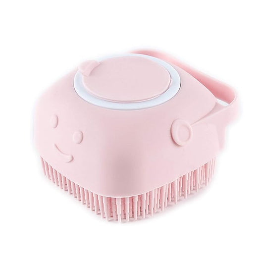 Dog Cat Bath Brush, Silicone Massage Brush with Shampoo Dispenser, for Short Haired Dogs Cats Shower