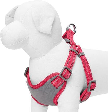Blueberry Pet Essentials Pastel Color Reflective Dog Harness Vest, Chest Girth 17.5" - 21", Very Berry, Small, Adjustable Harnesses for Dogs