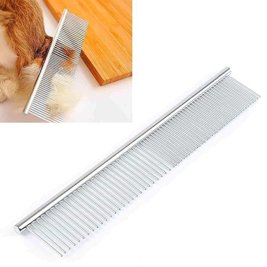 Stainless Steel Grooming Comb for Dog Cats and Pets Dog & Cat Dematting Comb: Pet Grooming Tool for Removing Loose Undercoat, Mats, and Tangled Hair - Doodle Dematting Comb, Self-Cleaning
