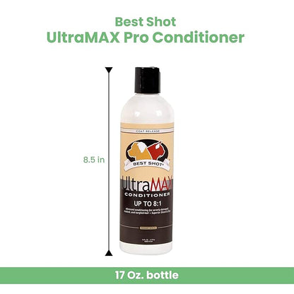 Best Shot UltraMAX Pro Conditioner, Detangling, and Hydrating Conditioner, Coat Release Technology, Sweet Pea Essence, 17 Oz.