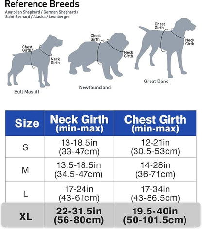 Joytale No Pull Dog Harness for Extra Large Dogs, Reflective Pet Vest with Front Clip, Adjustable Soft Padded Harnesses with Easy Control Handle for Training and Walking, Navy Blue, XL