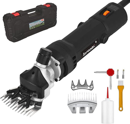 Sheep Shears, 750W Professional Electric Sheep Clippers with 6 Speed, Farm Livestock Clippers Kit Suitable for Thick Coat Animals （Comes with Spare Blades）