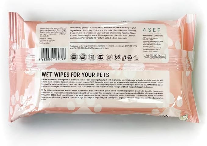 L&L LONG LIFE Dog Wipes XXL Size 8x12 inch Cat Cleaning Wipes, Extra Sticky Dog and Cat Lint Remover for Pet Hair Removal