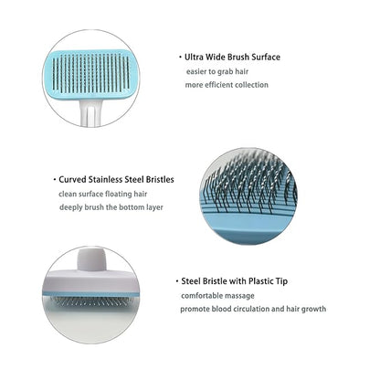 Deshedder Brush for Dogs Short Long Hair with Self Cleaning to Easy Shedding,Suitable for Cats Bunnies,Blue
