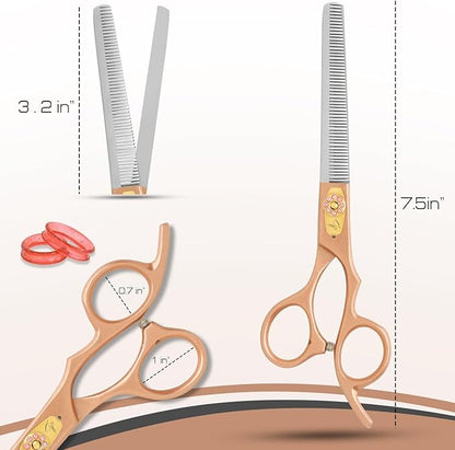 Thinning Shear for Dogs-7.5” Professional Thinning Shear with 56 Teeth, Japanese Stainless Steel,Ergonomic Heavy Duty Sharp and comfortable Blender Scissor for Dog, Cats and other Animals