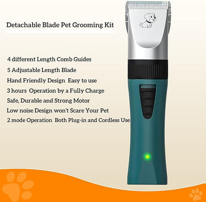 Dog Clippers for Grooming Low Noise, Rechargeable, Cordless, YSpetclp Pet Shaver for Matted Hair, Quiet Animal Trimmer Pet Hair Thick Coats Clippers, Suitable for Dogs, Cats, Rabbits and Other Pets
