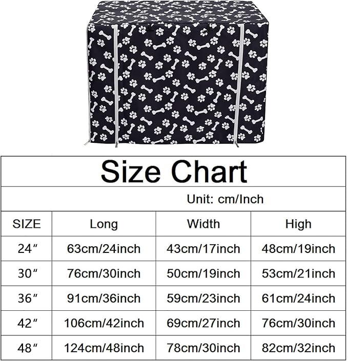 Geyecete Large Dog Crate Covers Fits 24inch-48inch Dog Crates for Small Medium Large Dogs Dog Crate Bed Dog Crate with Cover - Cover only(Crate Not Included)-Black-42