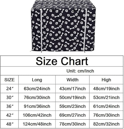 Geyecete Large Dog Crate Cover Fits 24-48 Inch, Black, 48 Inch (Cover Only, Crate Not Included)
