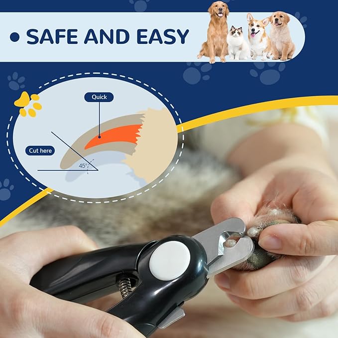 PUP&PALS Large/Medium Dog Nail Clipper with Sharp Stainless Steel Blade, Anti-Slip Grip and Heavy Duty Design Dog Nail Trimmers，Easy Cutting for Thick Claws and Toenails