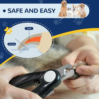PUP&PALS Large/Medium Dog Nail Clipper with Sharp Stainless Steel Blade, Anti-Slip Grip and Heavy Duty Design Dog Nail Trimmers，Easy Cutting for Thick Claws and Toenails