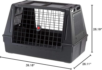 Ferplast Atlas Vehicle SUV Dog Crate, Assembled Car Dog Crate Measures 39L x 23W x 26H, Ideal for Medium to Intermediate Dog Breeds, Black