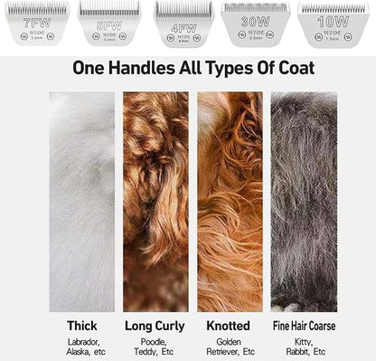 Wide Blades for Dog Grooming Blades Compatible with Andis,Oster A5,Wahl km10 Dog Clippers Stainless Steel Blades Blades for Animal Dog,Cat,Horse, (#7FW(3.2mm)/2PCS)