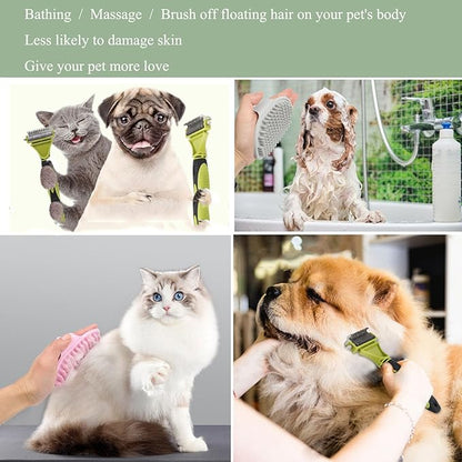 Pet Dematting Comb - 2 Sided Undercoat Rake for Cats & Dogs - Safe Grooming Tool for Easy Mats & Tangles Removing - Medium and Long Haired Cats Dogs Brush for Shedding. (Green)