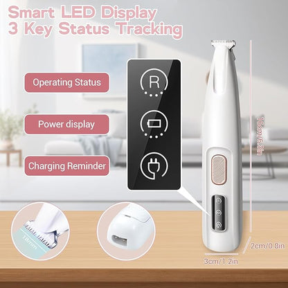 Notdusk Paw Trimmer, Electric Dog & Cat Trimmer, Rechargeable, LED Light, Waterproof, Low Noise