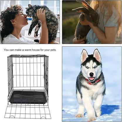 POPETPOP Dog Kennel Pet Folding Cage Collapsible Dog Cage Indoor Outdoor Dog Crate Small Metal Wire Dog Crate with Leak- Pan Portable Pet Cage for Puppy Cat Rabbit Large Dog Crate