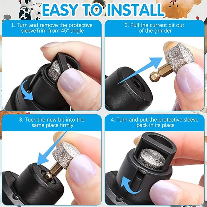 Silent Grind Pro for Dogs, Silent Grind Pro Dog Nail Trimmer, Rechargeable Electric Dog Nail Clippers, Super Quiet Dog Nail Grinder, Pet Nail Grinder Paws Grooming & Smoothing Tool