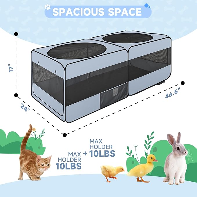 Small Animals Playpen Pop up Small Pet Cage Enclosure Hutch Kennel Tent Chick Run Brooder Box Coop Portable Foldable Outdoor Yard Fence for Kitten Ferret Puppy Guinea Pig Rabbit Hamster Chinchillas