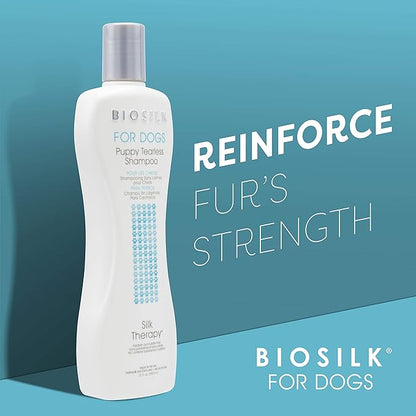 BioSilk for Dogs Silk Therapy Puppy Tearless Shampoo for Dogs | Best Shampoo for Puppies and Great for All Dogs | 12 Oz Bottle of Dog Shampoo - 6 Pack