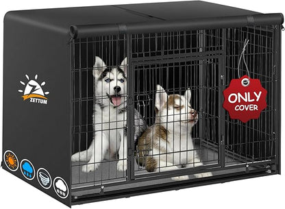 Dog Crate Cover 24 Inch - 600D Kennel Crate Covers for Dog Cage Waterproof & Heavy Duty, Small Dog Cage Cover Universal Fit for Most Wire Pet Crates - 24 x 19 x 19 Inch (Cover Only)