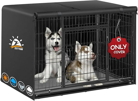 Dog Crate Cover 24 Inch - 600D Kennel Crate Covers for Dog Cage Waterproof & Heavy Duty, Small Dog Cage Cover Universal Fit for Most Wire Pet Crates - 24 x 19 x 19 Inch (Cover Only)