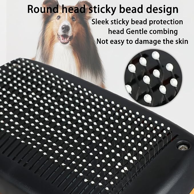 Skin-Friendly Slicker Brush for Pet Grooming - Easy-to-Clean Depilatory Brush for Dogs and Cats, Puppy Hair Removal, Green
