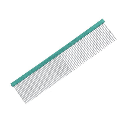 Greyhound Comb For Dogs, Metal Comb For Dogs Metal Dog Comb Cat Comb For Removing and Knots Dog Combs with Rounded Ends Grooming Tool For Long Short Haired Dog (Green