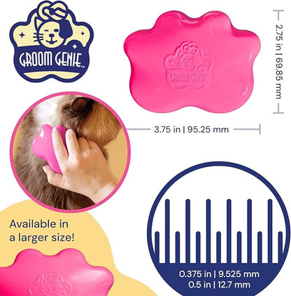 Small 4" Dog Pet Hair Massaging Brush Grooming Tool for Cats Dogs Long or Short Hair Raspberry Pink