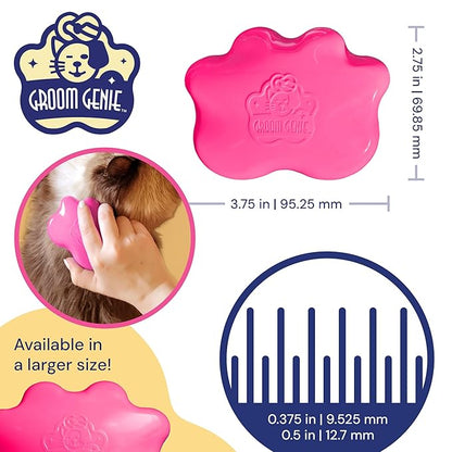 Small 4" Dog Pet Hair Massaging Brush Grooming Tool for Cats Dogs Long or Short Hair Raspberry Pink