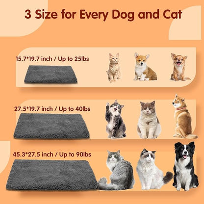 Nobleza Self Heating Cat Bed, Super Soft Thermal Dog Crate Bed Mat for Sleeping, Washable Anti-Slip Self Warming Pet Kennel Pad for Small Medium Cats Dogs Indoor Outdoor (Darkgray, M)
