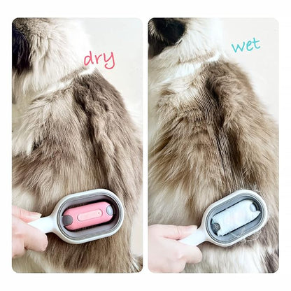 Cat Brush with Water Tank Pet Hair Removal Comb Slicker Brushes for Dogs Cats Grooming Tool Removes Loose Undercoat Mats Tangled Hair Brush for Pet Massage (LongHaired Pink)