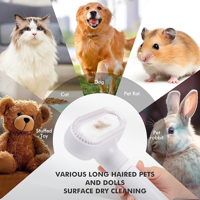 Foaming Soap Dispenser Dog Bath Brush | 2 in 1 Pump Type Pet Bubble Bath Brush | Dog Shampoo Brush with Soap Dispenser for Dogs & Cats Quickly Clean