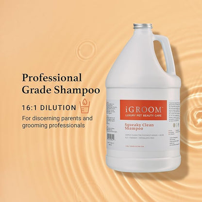 iGroom Squeaky Clean Dog Shampoo, Luxury Pet Beauty Care, Intense Cleaning Power, Chamomile Extracts Sooth Skin, Made in USA (16 OZ)