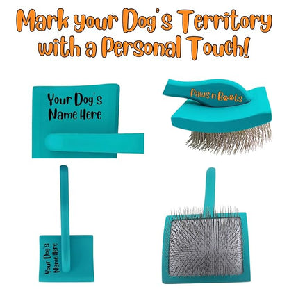Pro-Slicker Brush Grooming Tool for Pets: Medium Teal, Soft Cushion Bed of Dull Pins, Gentle but Effective. Easily and Painlessly Remove Thick Undercoat. Reduce Brushing Sessions, Groom like a Pro