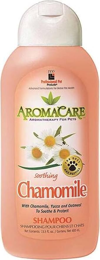 PPP AromaCare Chamomile Shampoo for Sensitive Dogs - Nourishes & Moisturizes Fur & Coat - Chamomile & Oatmeal - 13.5 fl oz
