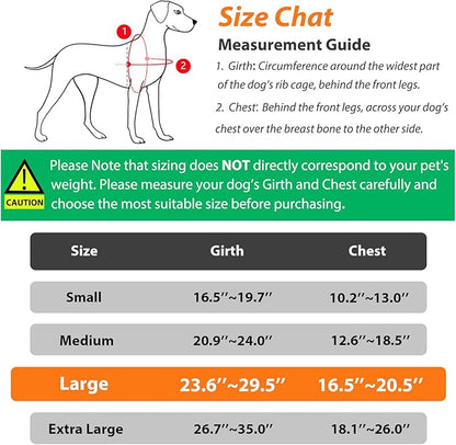 No-Pull Large Dog Harness - Tatical Dog Harness for Large Dog with Handle, Freedom No Pull Escape Proof Dog Vest Harness, Front Clip Reflective Adjustable Service Dog Harness(Black, Large)