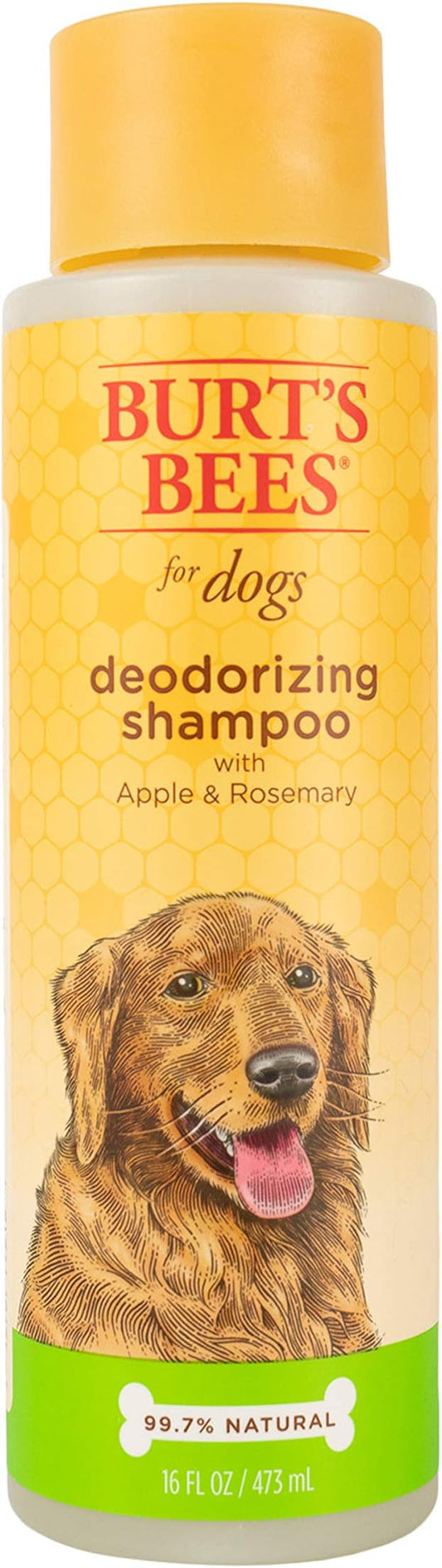 Burt's Bees for Pets Deodorizing Dog Shampoo with Apple and Rosemary, 95% Natural Origin Formulas, Dog Deodorizing Shampoo - Gentle Dog Shampoo, Best Dog Shampoo for Smelly Dogs, 16 oz